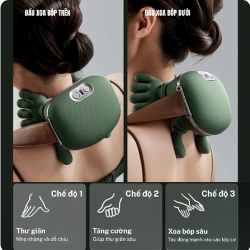 3 chế độ máy massage cổ vai gáy bàn tay hình con cua